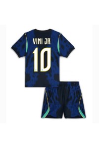 Brasilia Vinicius Junior #10 Jalkapallovaatteet Lasten Vieraspeliasu MM-kisat 2026 Lyhythihainen (+ Lyhyet housut)